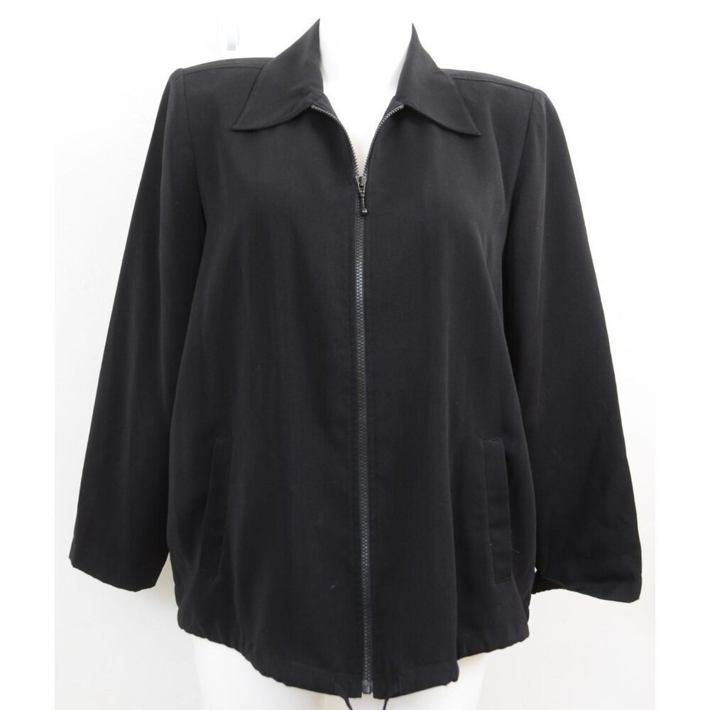 Avenue PLUS 14/16 XL Black Full Zip Jacket Collared Goth Whimsigoth Office